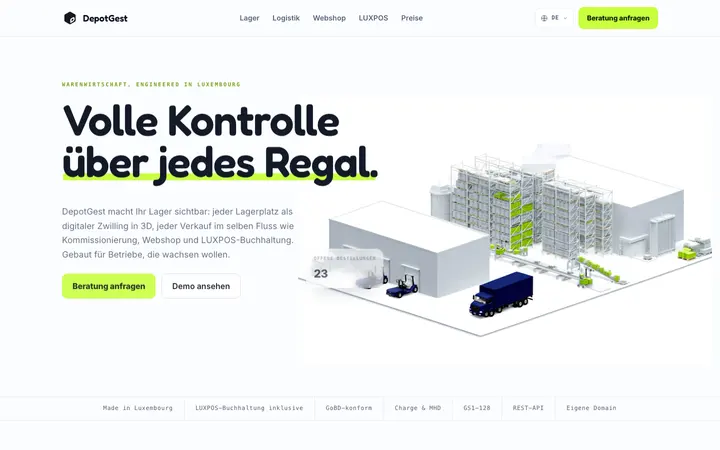 Capture du site DepotGest